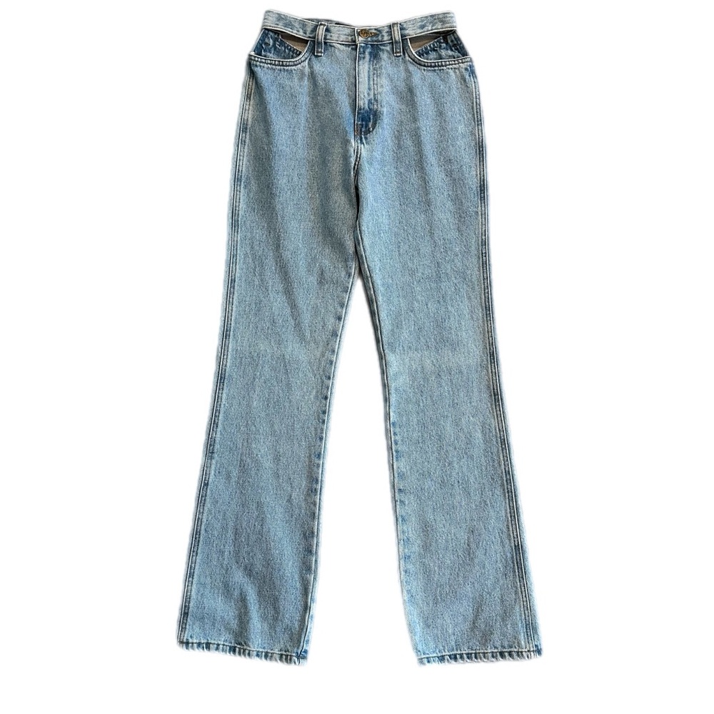 Vintage GVG Sports Light Wash Jeans – Made in USA (1990s, Size 7/8) 25” waist